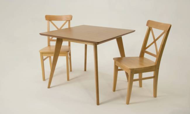 Стол Сканди М 90 натур со стульями Ингольф натур