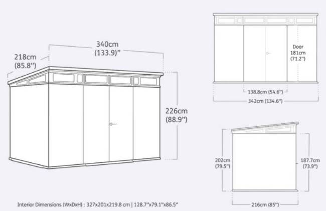 Сарай "Кортина 2.0 11х7" (размеры 342 х 216 см)